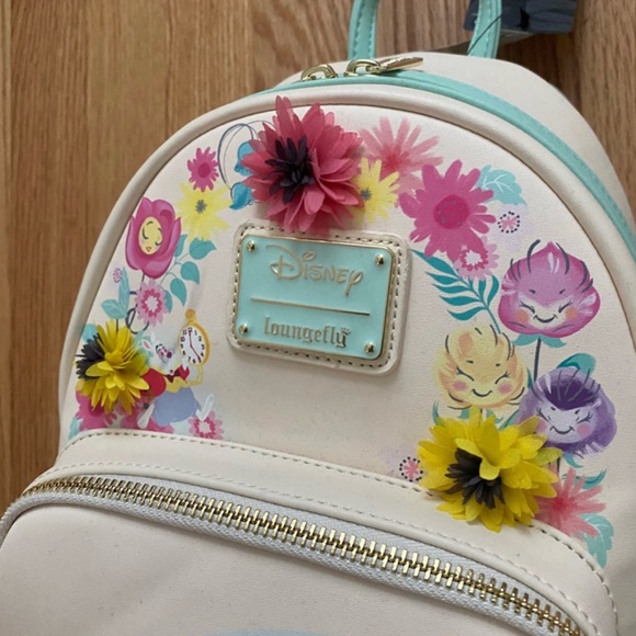 NWT: Loungefly Alice Garden Flowers mini backpack - Picture 3 of 5